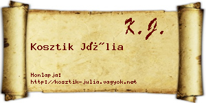 Kosztik Júlia névjegykártya