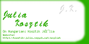 julia kosztik business card